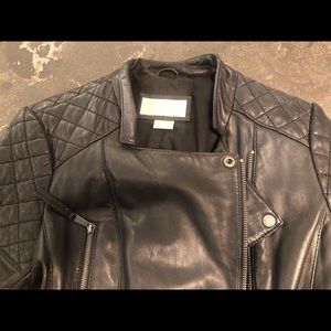 Women’s leather moto jacket